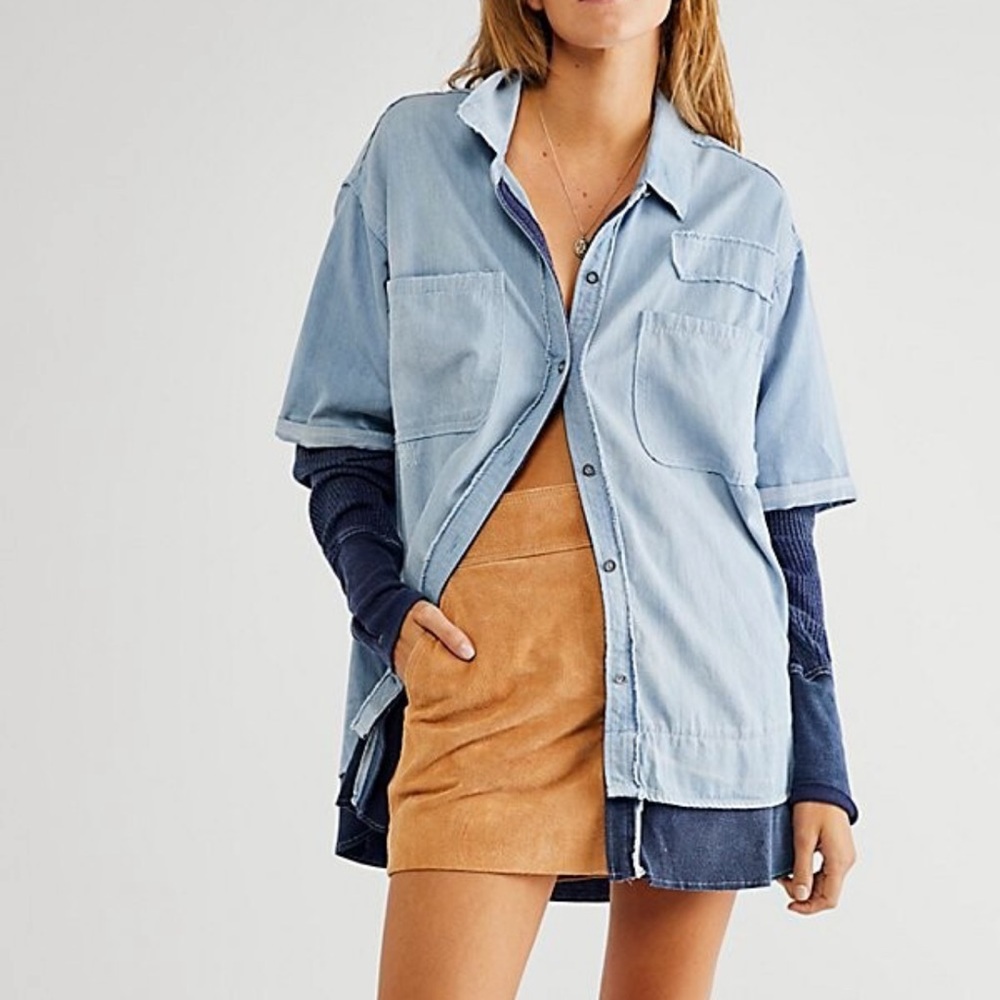 Free People Layer It Up Denim Twofer